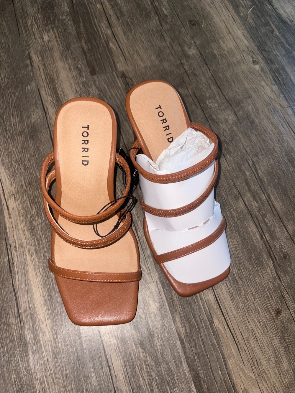 torrid brown strappy wedge sandals - NWT 7 wide